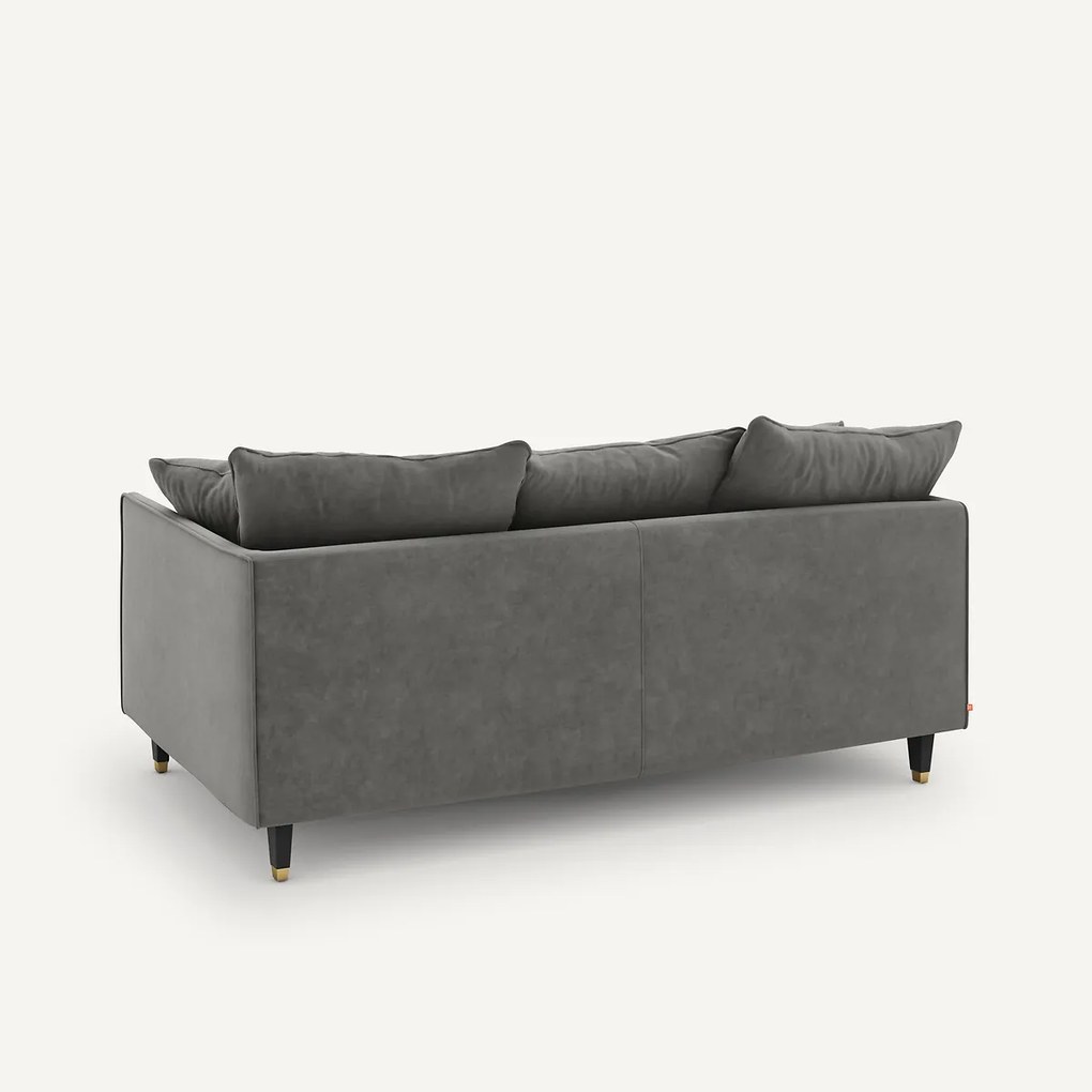 3-zits compacte fluwelen bank, Lazare