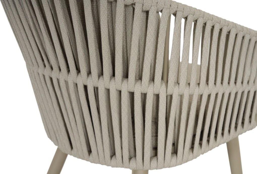 Tuinset Ronde Tuintafel 4 personen 120 cm Rope Zand/Beige Santika Furniture Santika