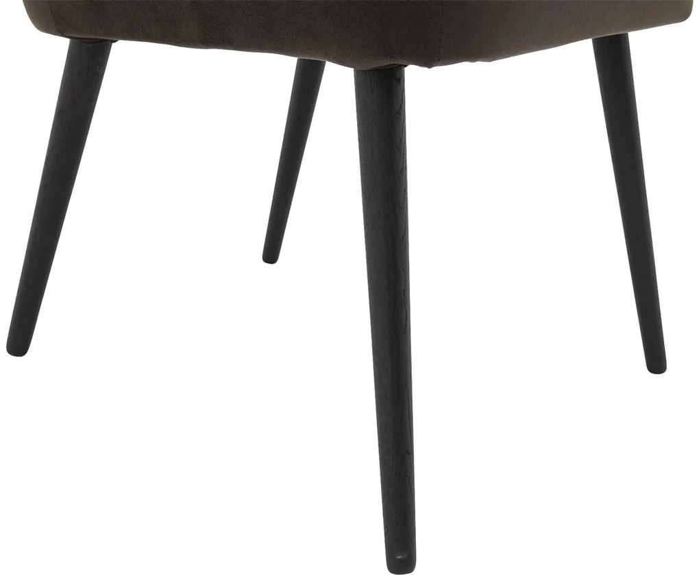 Goossens Eetkamerstoel Rob bruin velvet stof leuning, urban industrieel