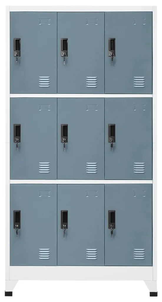vidaXL Lockerkast 90x45x180 cm staal lichtgrijs en donkergrijs