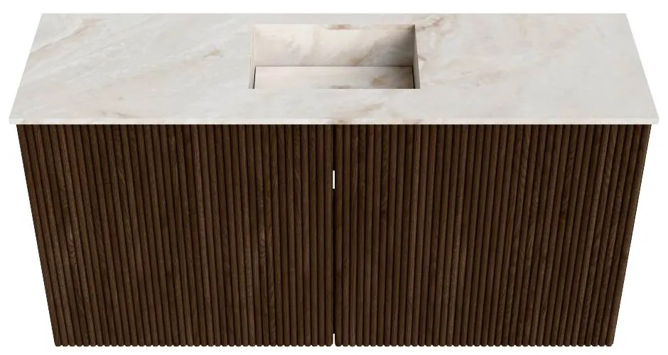 Mondiaz Joya DLux 80cm toiletmeubel walnut met wastafel faye midden 1 kraangat frappe