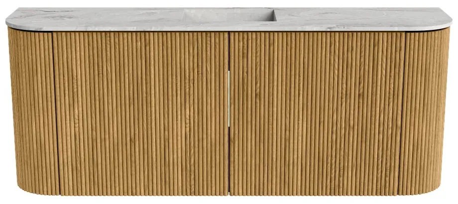 Mondiaz Joya DLux 105cm toiletmeubel ronding links/rechts oak met wastafel faye midden zonder kraangat glace