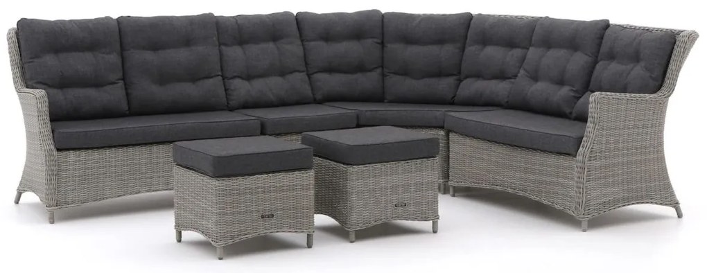 Hoek loungeset Intenso  | 6 personen | Loungeset Grijs | Hoekbank Wicker (vlechtwerk) | 310x250cm | Kees Smit Tuinmeubelen