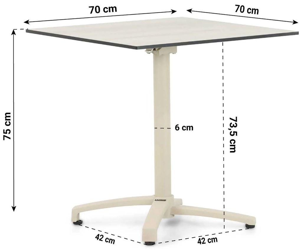 Tuinset 2 personen 707 cm Rope Zand/Beige Lifestyle Garden Furniture Monaco/Marano
