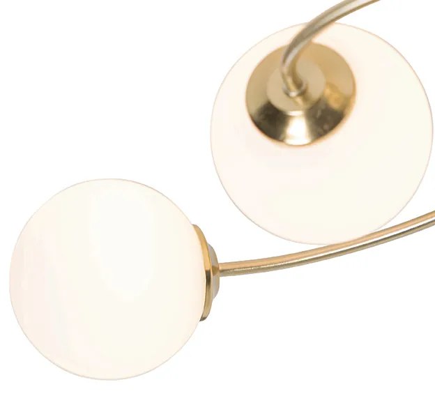 Moderne plafondlamp goud met opaal glas 6-lichts - Athens Modern G9 rond Binnenverlichting Lamp