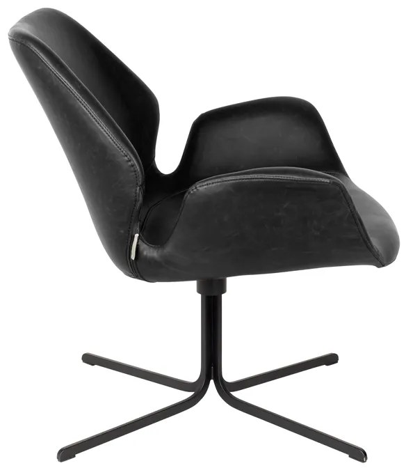 Zuiver Nikki Zwart Leren Design Fauteuil