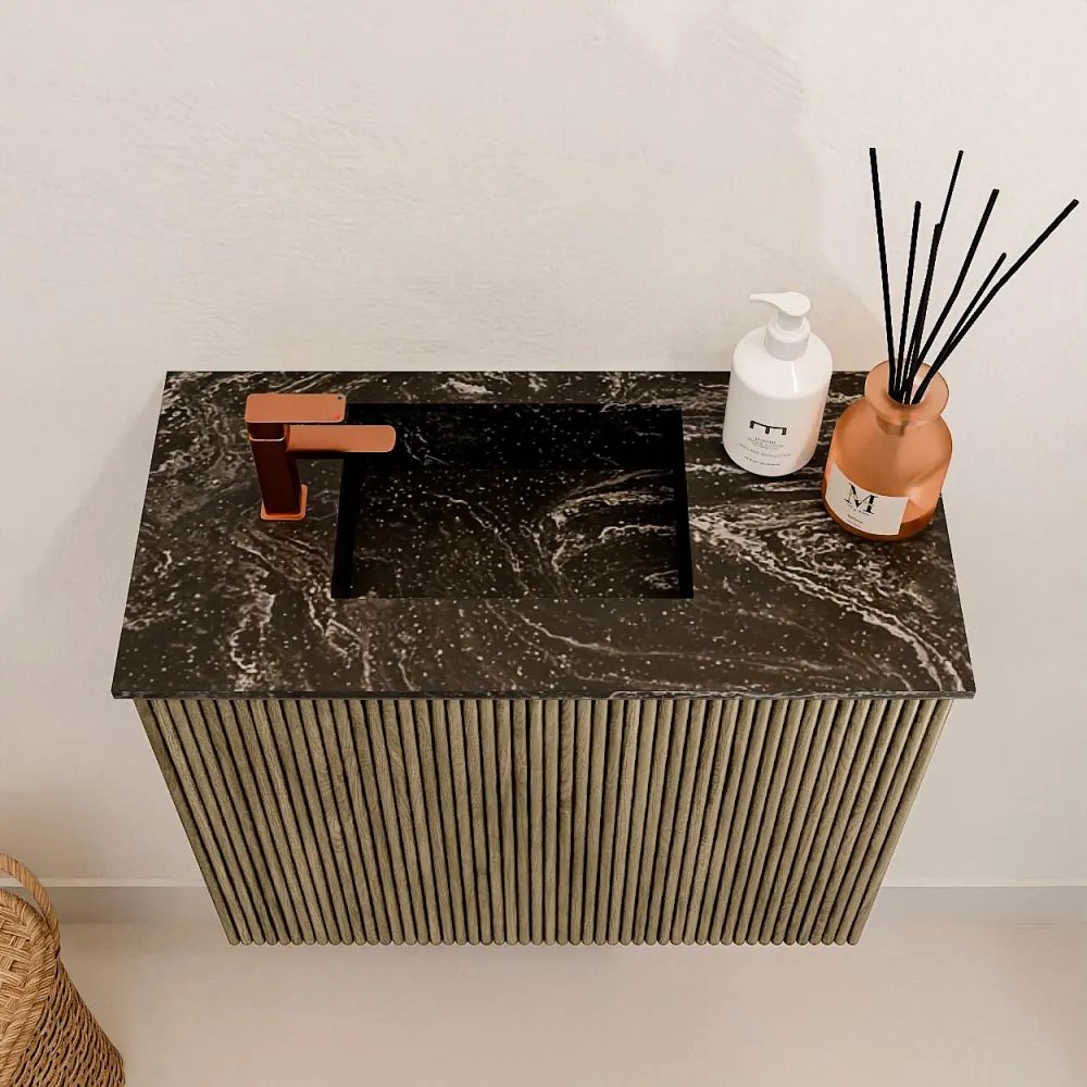 Mondiaz Joya DLux 50cm toiletmeubel dusk met wastafel faye links 1 kraangat lava