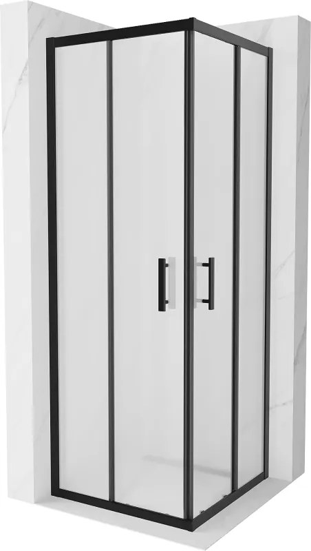 Mexen Rio vierkante douchecabine 70 x 70 cm, matglas, zwart - 860-070-070-70-30