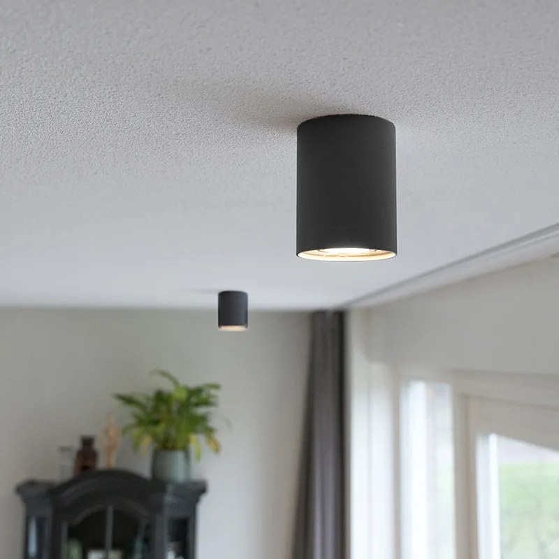 Smart opbouwspot zwart met staal incl. WiFi GU10 - Rondoo up