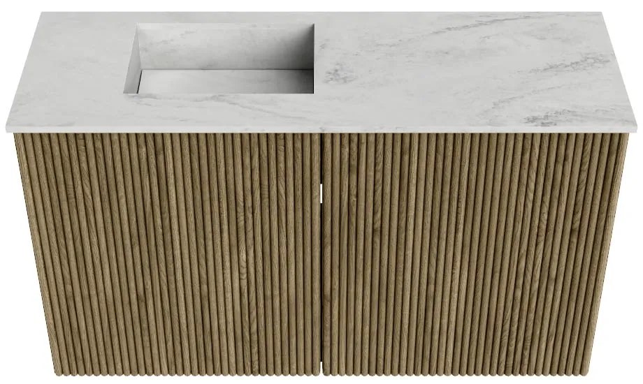 Mondiaz Joya DLux 70cm toiletmeubel dusk met wastafel faye links zonder kraangat opalo