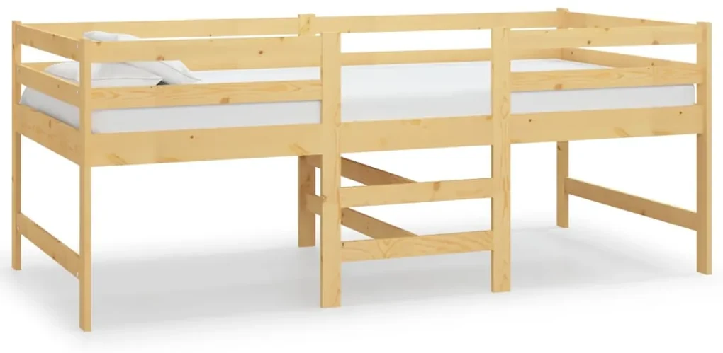 vidaXL Bed halfhoog massief grenenhout 90x200 cm