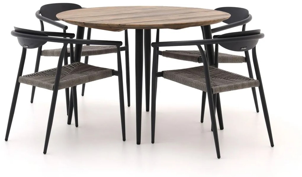 Diningset Manifesto  | 4 personen teakhout | Tuinset stapelbaar | 5-delig | Kees Smit Tuinmeubelen