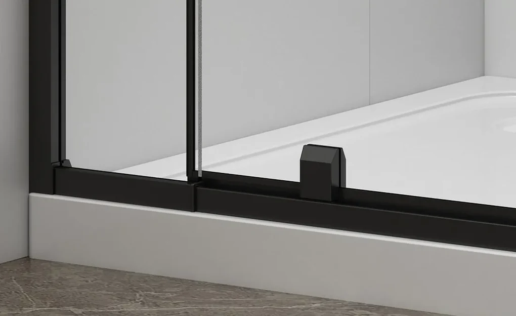 Polysan Easy Black douche draaideur helder glas 90x190cm zwart mat