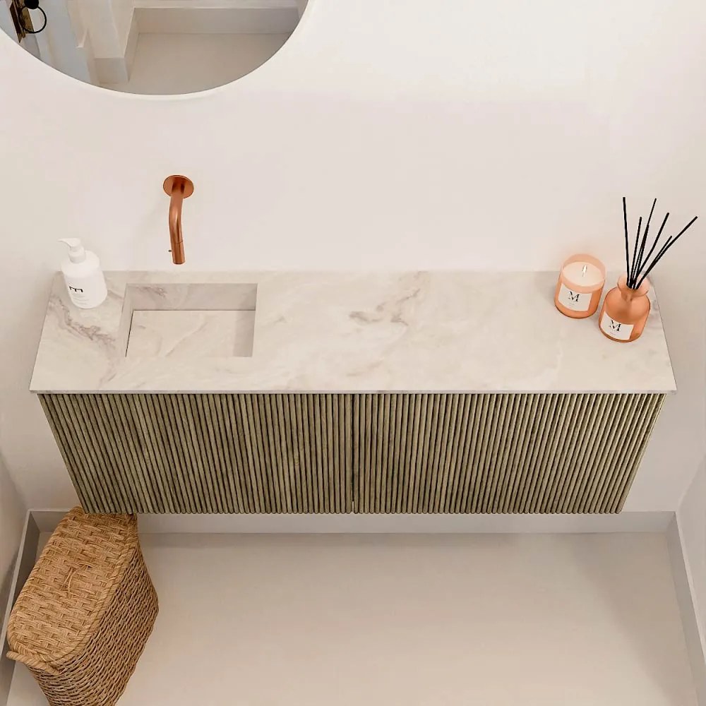 Mondiaz Joya DLux 100cm toiletmeubel dusk met wastafel faye links zonder kraangat frappe