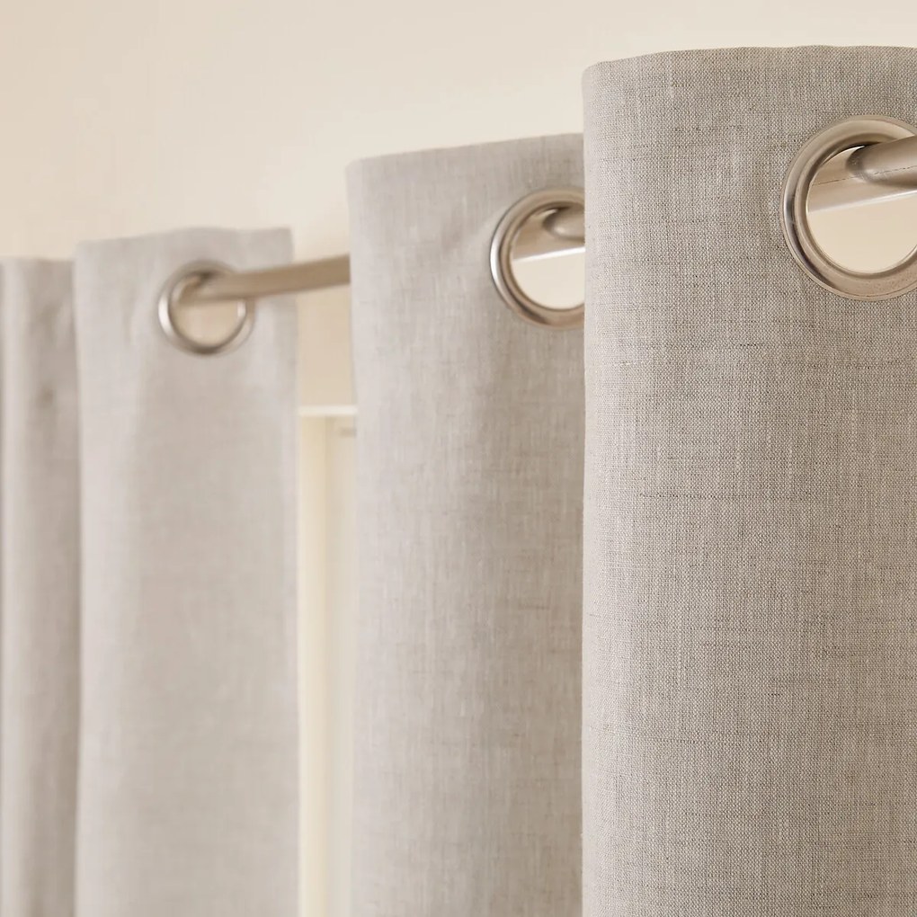 Verduisteringsgordijn van gewassen linnen, oogjes, Private