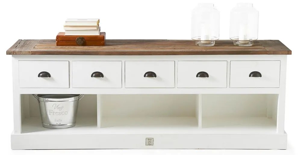 Rivièra Maison - Newport Flatscreen Dresser, 180x45 cm - Kleur: wit