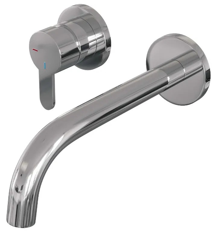 Brauer Chrome Edition ColdStart wastafelkraan inbouw gebogen uitloop en rozetten model D2 chroom