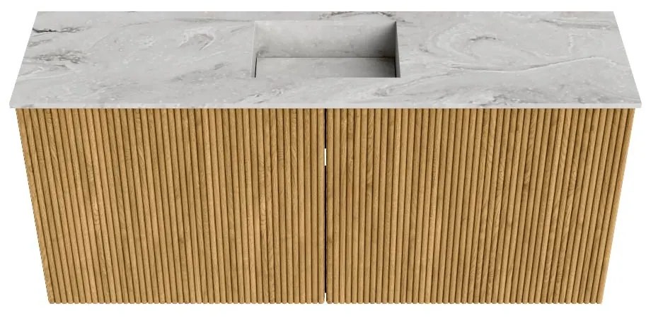 Mondiaz Joya DLux 90cm toiletmeubel oak met wastafel faye midden 1 kraangat glace