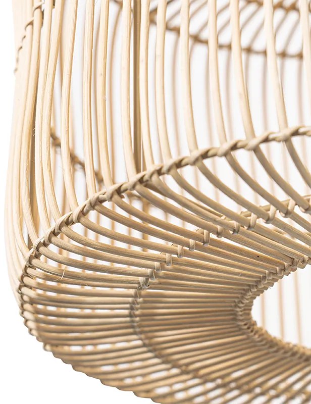 Oosterse hanglamp zwart met rotan kap - Maud