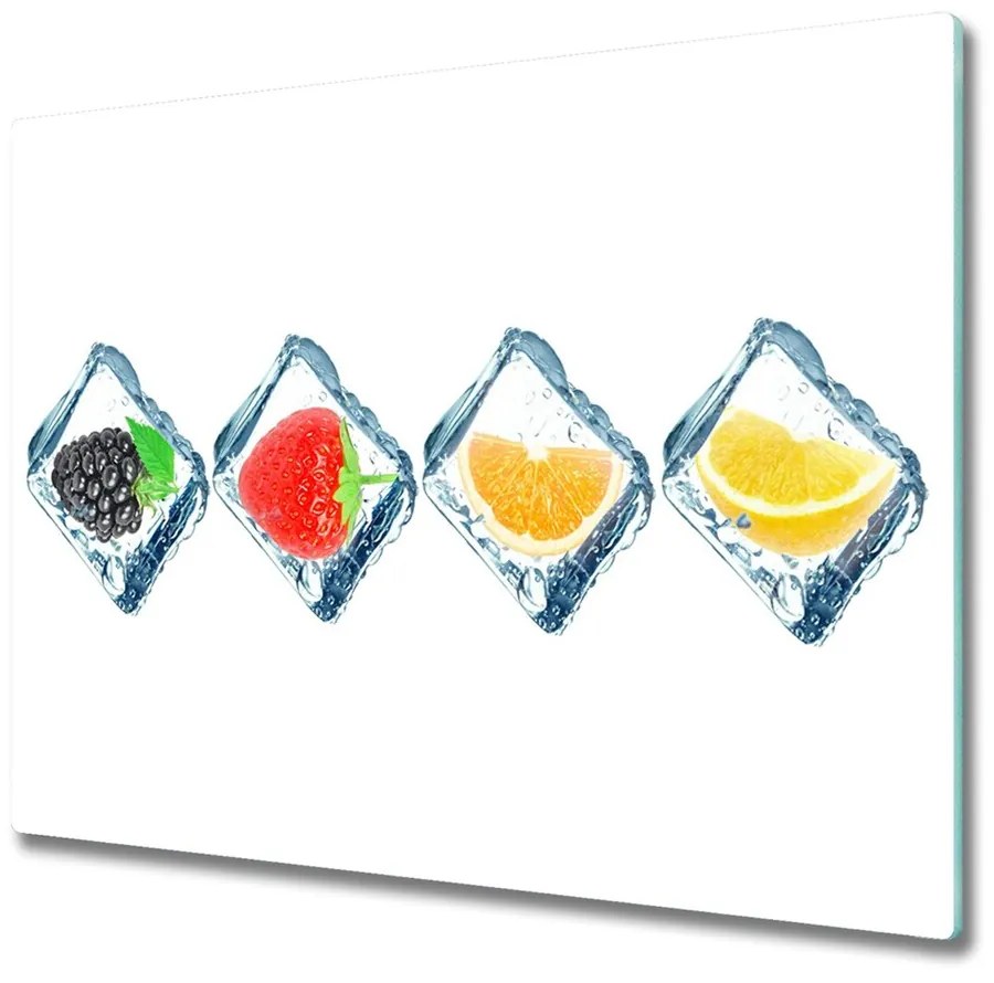 snijplank glas Fruit in kubussen 60x52cm