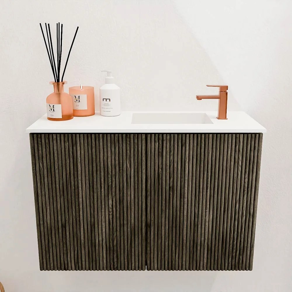 Mondiaz Joya 60cm toiletmeubel shadow met wastafel faye rechts 1 kraangat talc