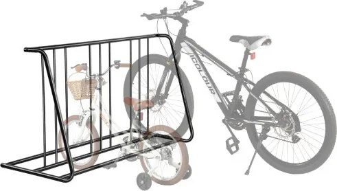 VEVOR Fietsendrager voor 6 fietsen, vrijstaande fietsenstalling, compatibel met 76,2 mm banden, dubbelzijdige fietsendrager van koolstofstaal, voor trottoirs, garages en gebruik binnenshuis