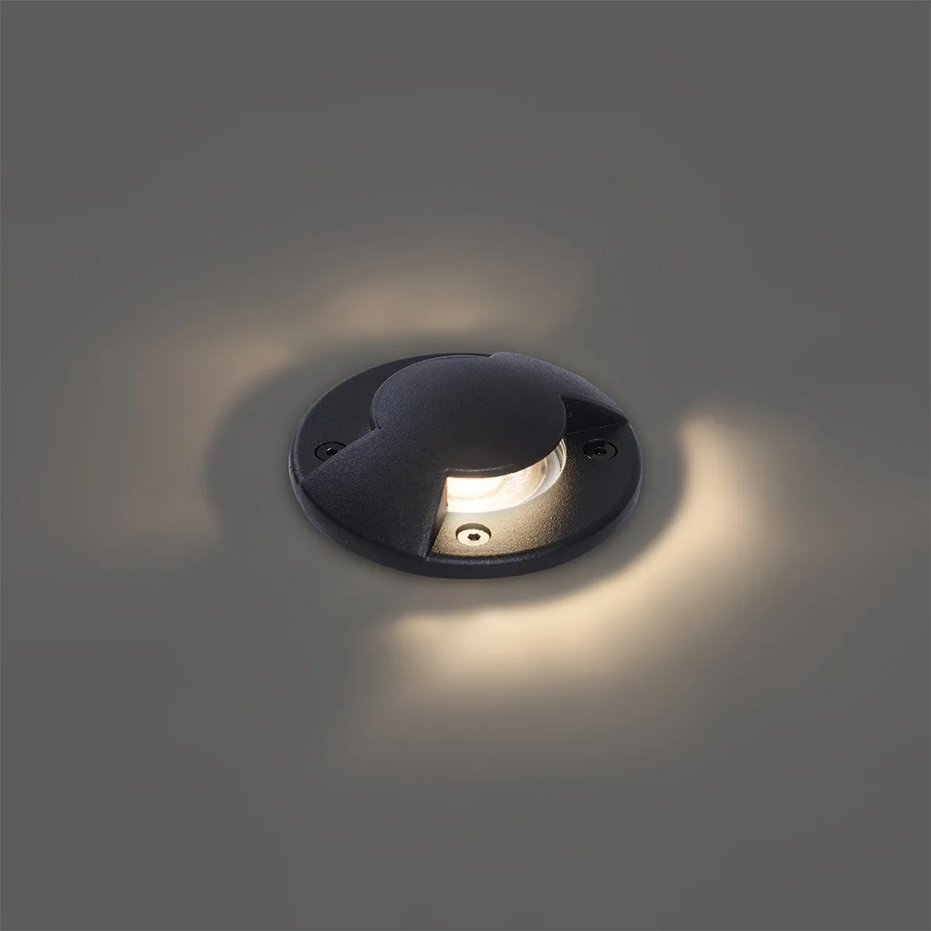 Moderne grondspot zwart GU10 50mm 2-lichts effect IP65 - Cellar