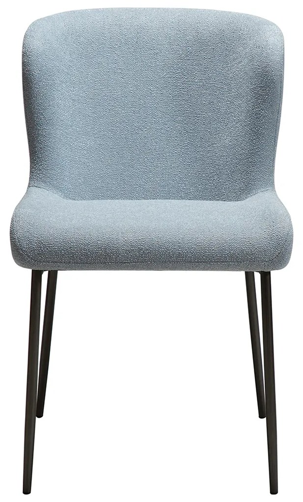 Dan-Form Glam Luxe Eetkamerstoel Boucle Blauw En Antique Pewter