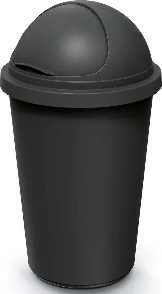 Keden Compacta R Roller Ronde Vuilnisbak - Zwart - 50 Liter - Schuifdeksel