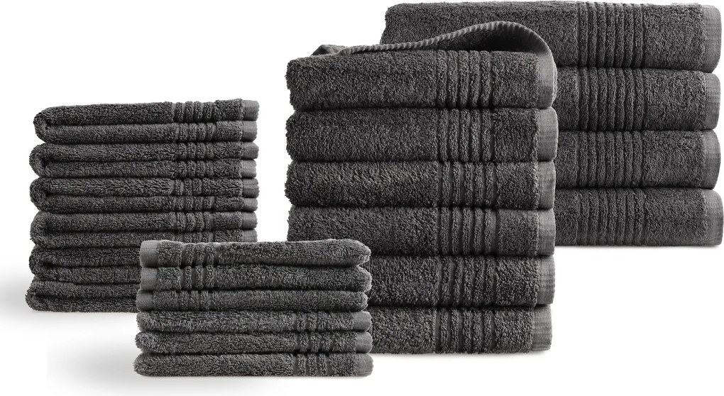 Handdoeken 22 delig set – Supreme Collectie – antraciet