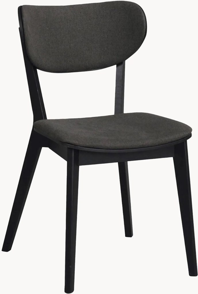 Gestoffeerde eettafelstoelen Kato van eikenhout, 2-delig