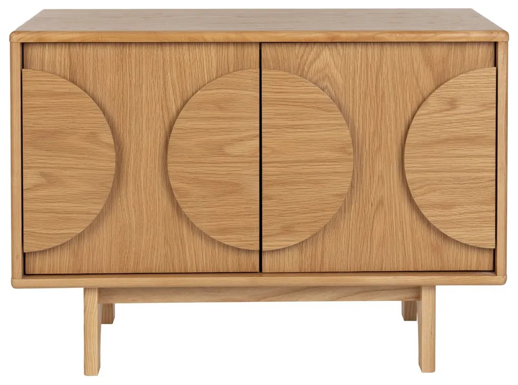 Zuiver Groove Design Dressoir Eiken 2 Deurs  82 Cm - 82x40x58cm.