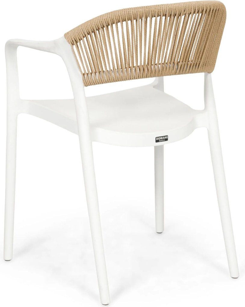 Tuinstoel stapelbaar Kunststof Wit Domani Furniture Toscano   white