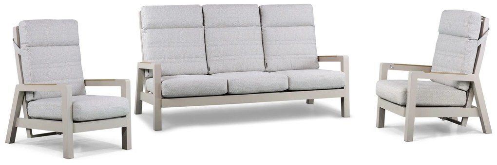 Stoel en Bank Loungeset 2 personen Aluminium Taupe  Lifestyle Garden Furniture Evora
