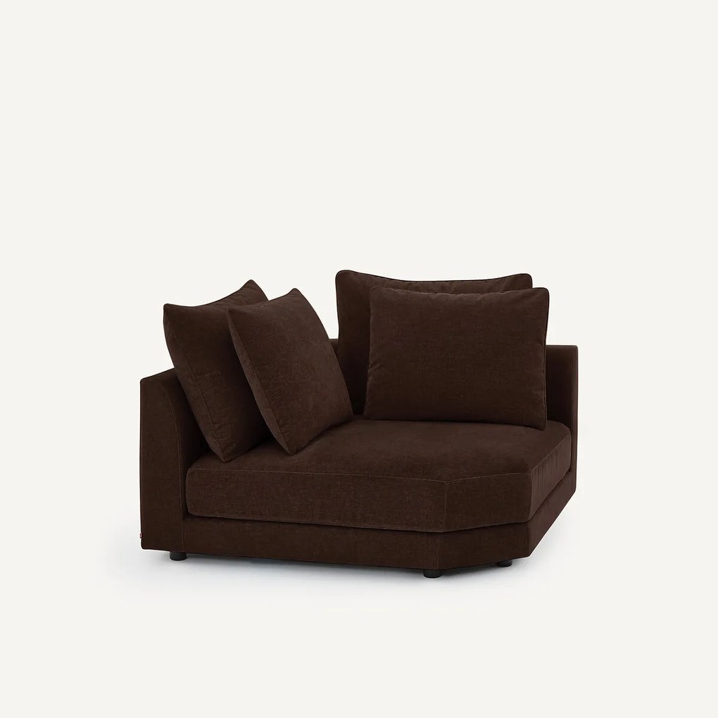 Modulair hoekbank in chenille fluweel, TIBERIO