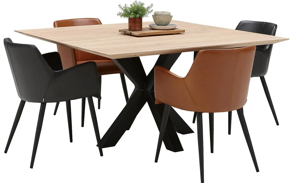 Goossens Eettafel Stef, Vierkant 110 x 110 cm