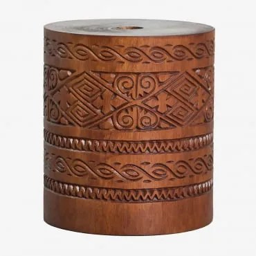 Ronde Parasolvoet 35ø Cm In Hout Ainsa Donker Hout - Sklum
