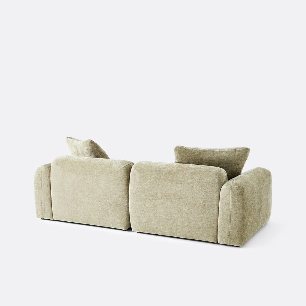 Modulaire bank, linkerhoek, met longchair, jacquard chenille, AMAD