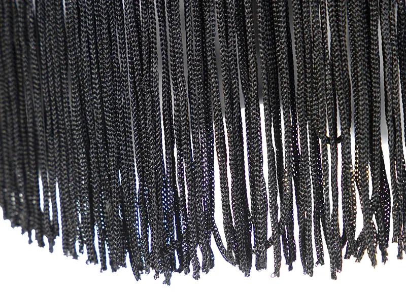 Stoffen Zijden lampenkap zwart met grijs 45 cm - Granny Retro cilinder / rond