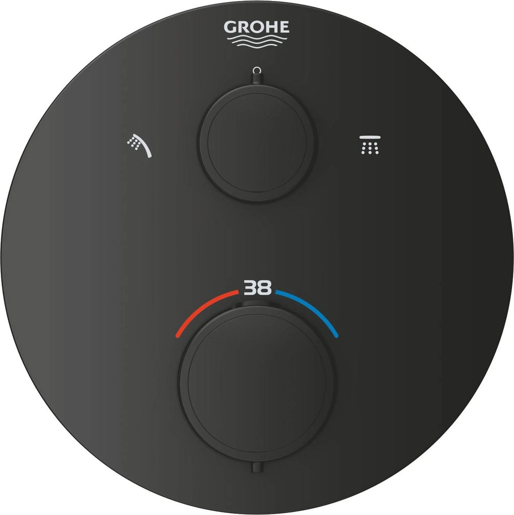 Grohe Precision inbouw regendoucheset Start 250 met 3 straalsoorten mat zwart rond
