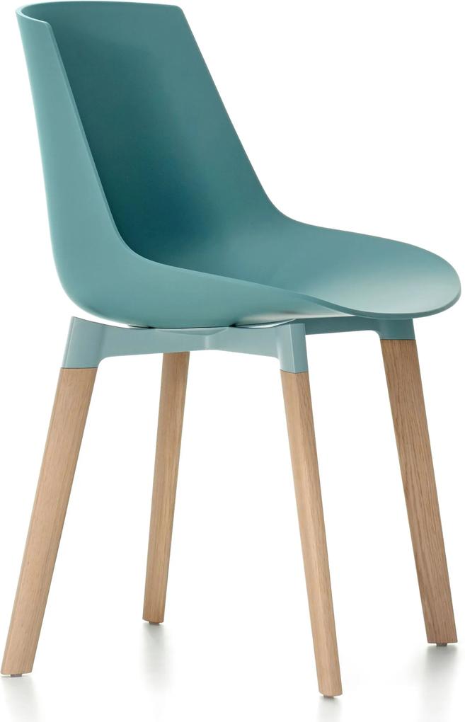 MDF Italia Flow Color Cross Oak stoel blauw gebleekt eiken onderstel