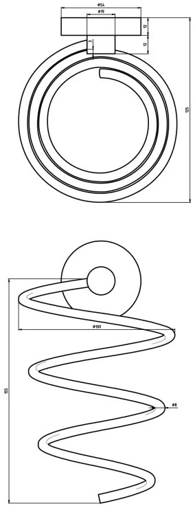 Sapho X-Round haardroger houder spiraal chroom