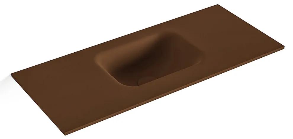 MONDIAZ LEX Rust solid surface inleg wastafel voor toiletmeubel 70cm. Positie wasbak midden