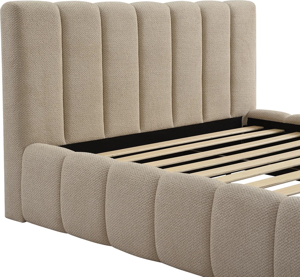 Teddy Boucle Bedframe Met Strepen 180 X 200 Cm