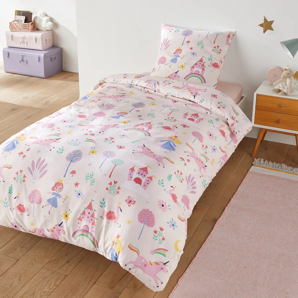 Bedset, recycled microvezel, vierkante kussensloop