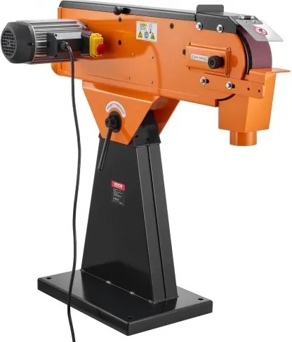 VEVOR bandschuurmachine 7,62 x 200,7 cm, 2100 W, 900 tpm, industriële kwaliteit, met instelbare hoek van 0° - 45° en stofafzuigaansluiting voor professionele hout- en metaalbewerking.