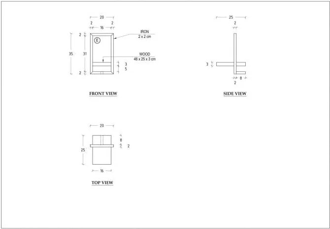 Industriële Wandplank Shelfie E RVS – 20cm X 35cm