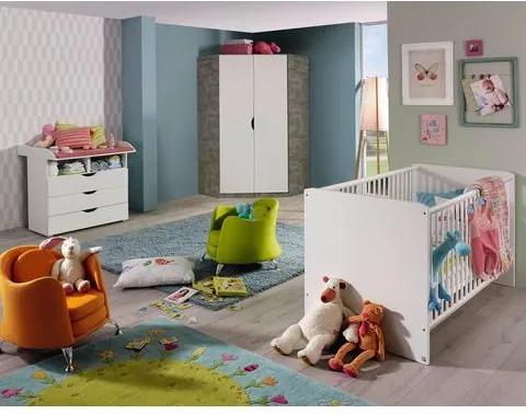 Babykamer voordeelset »Bristol« ledikantje + commode + 2-deurshoekkast (3-delig)