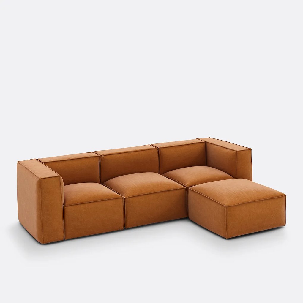 Modulaire poef van getextureerd fluweel, Seven