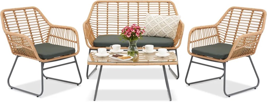 Beige rotan tuinmeubelen Kreta Garden Point